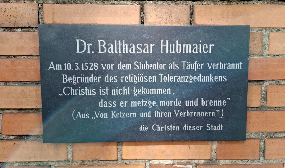 Balthasar Hubmaier Gedenktafel