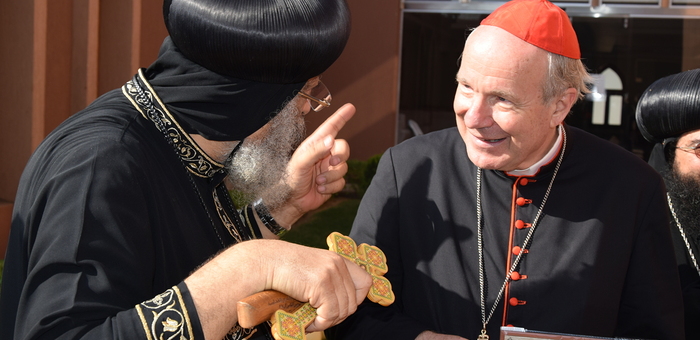 Koptisch-orthodoxer Papst-Patriarch Tawadros II. und Kardinal Christoph Schönborn