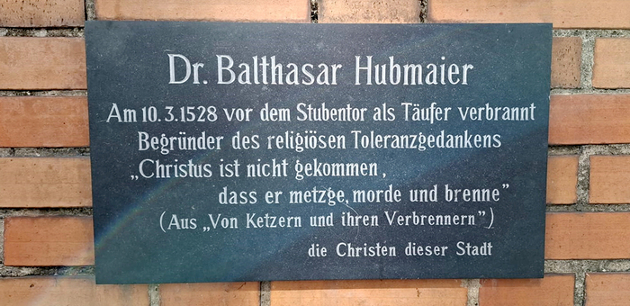 Balthasar Hubmaier Gedenktafel