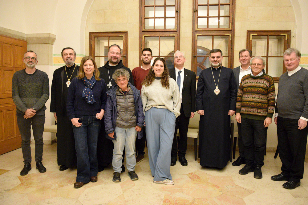 Begegnung mit Mitgliedern der Friedensbewegung „Tag Meir“ in der Dormitio-Abtei in Jerusalem