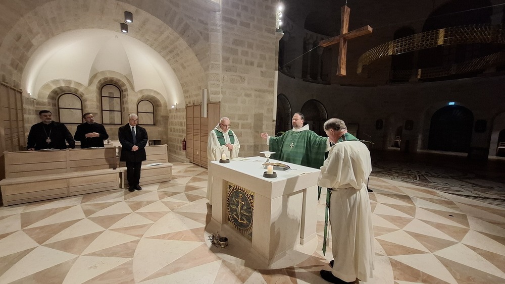 Gottesdienst in der Dormitio-Abtei